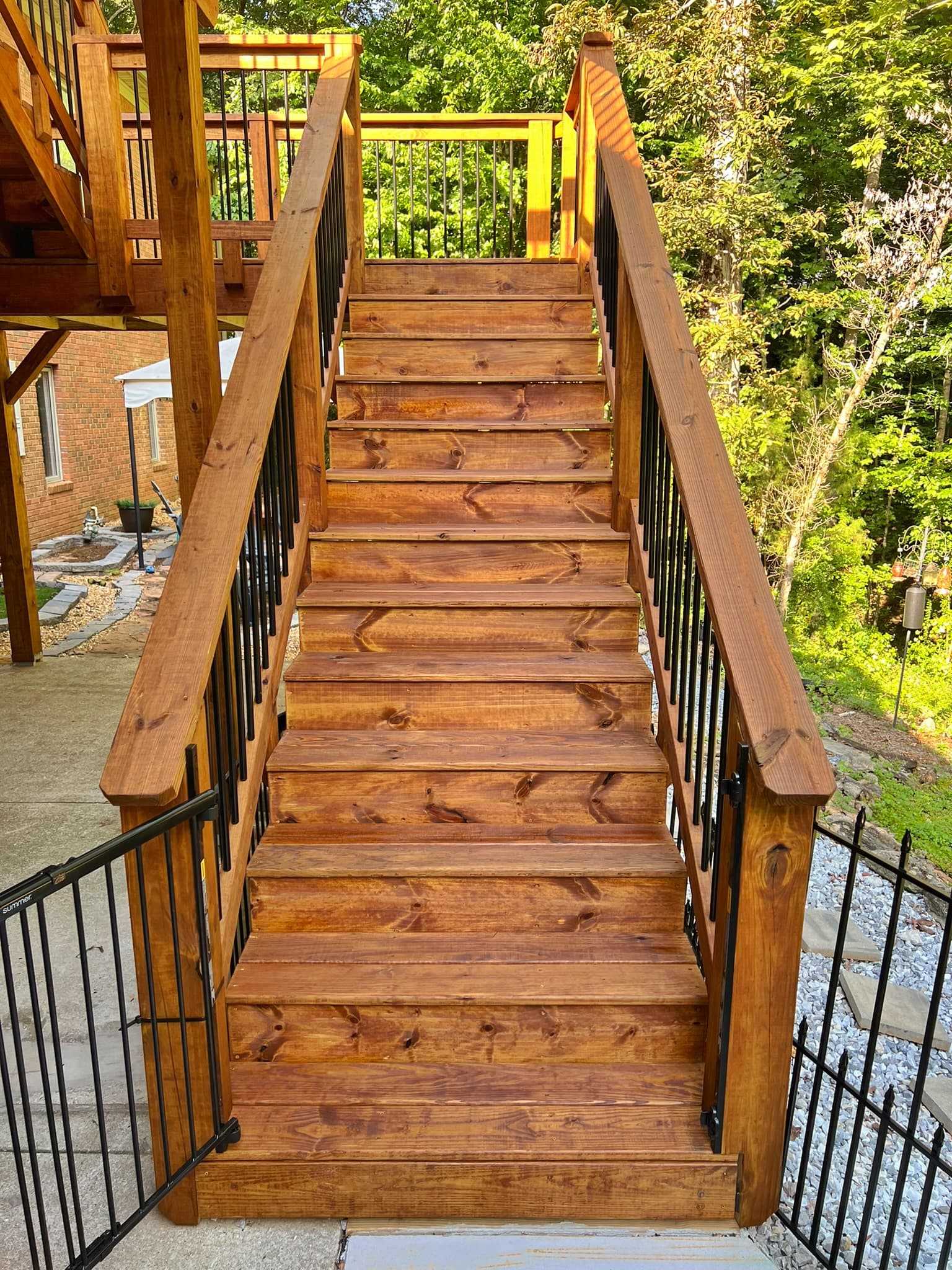 Stained deck staircase