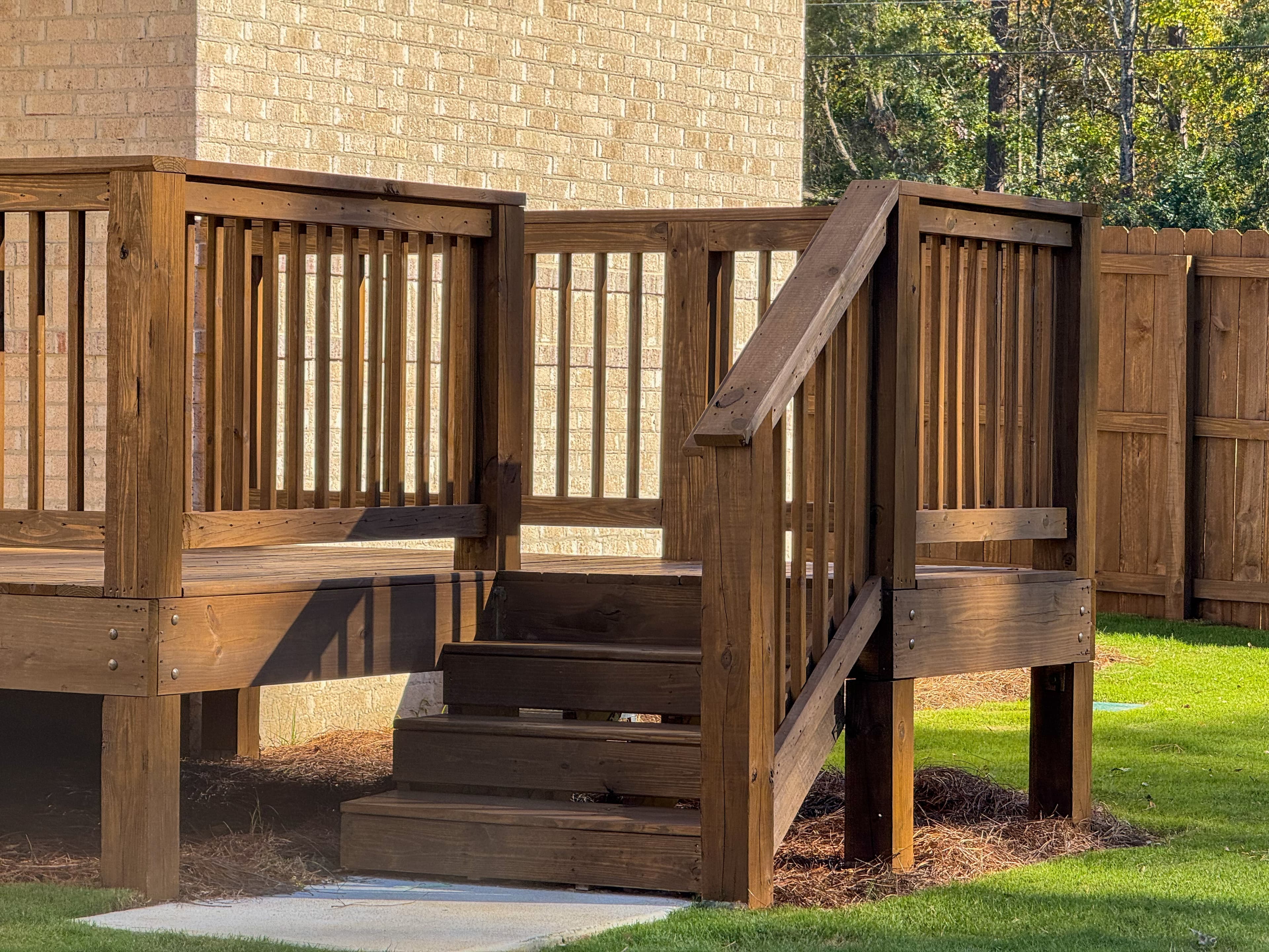 Stained deck stairs