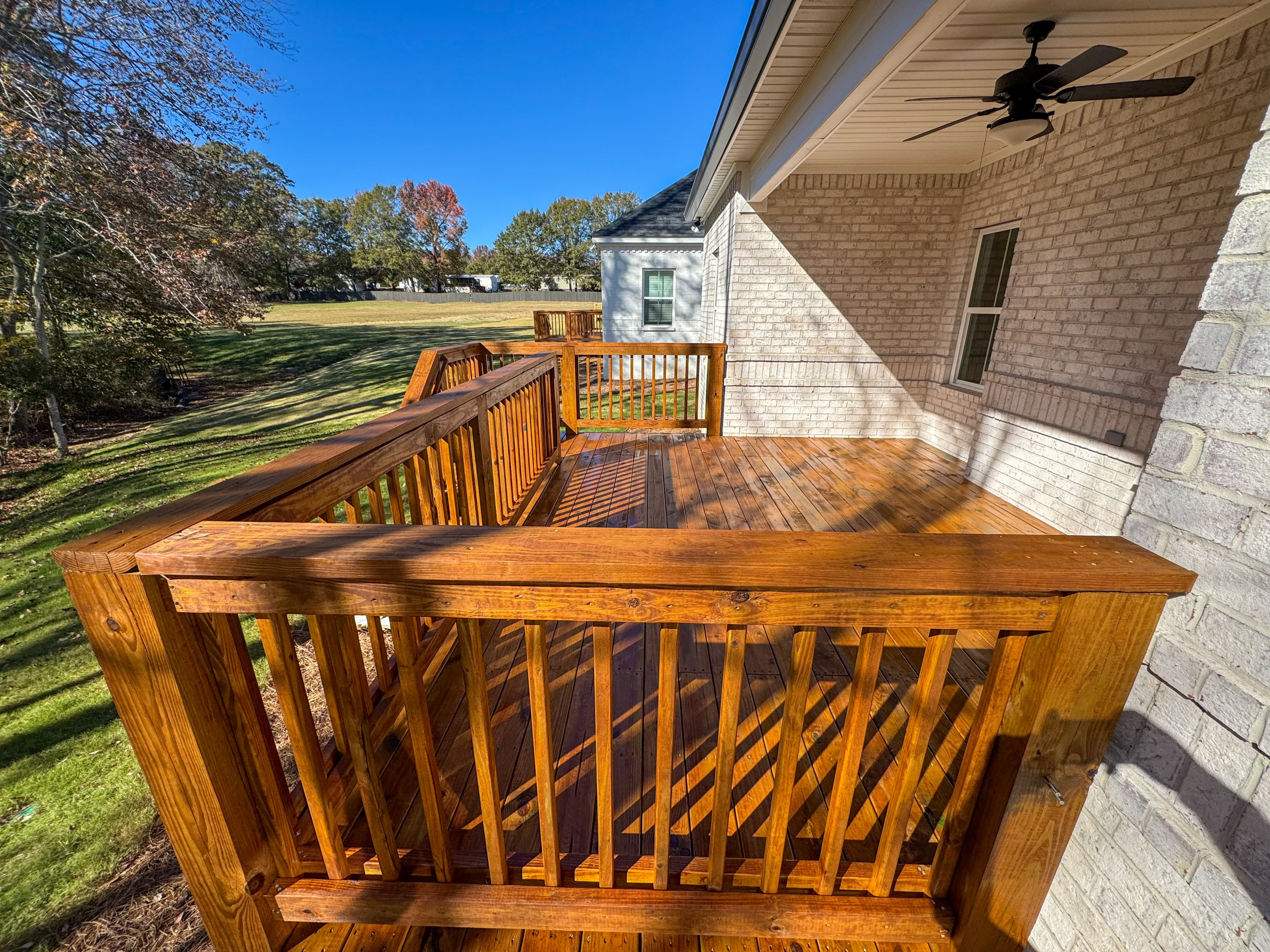 Stained multi-level deck