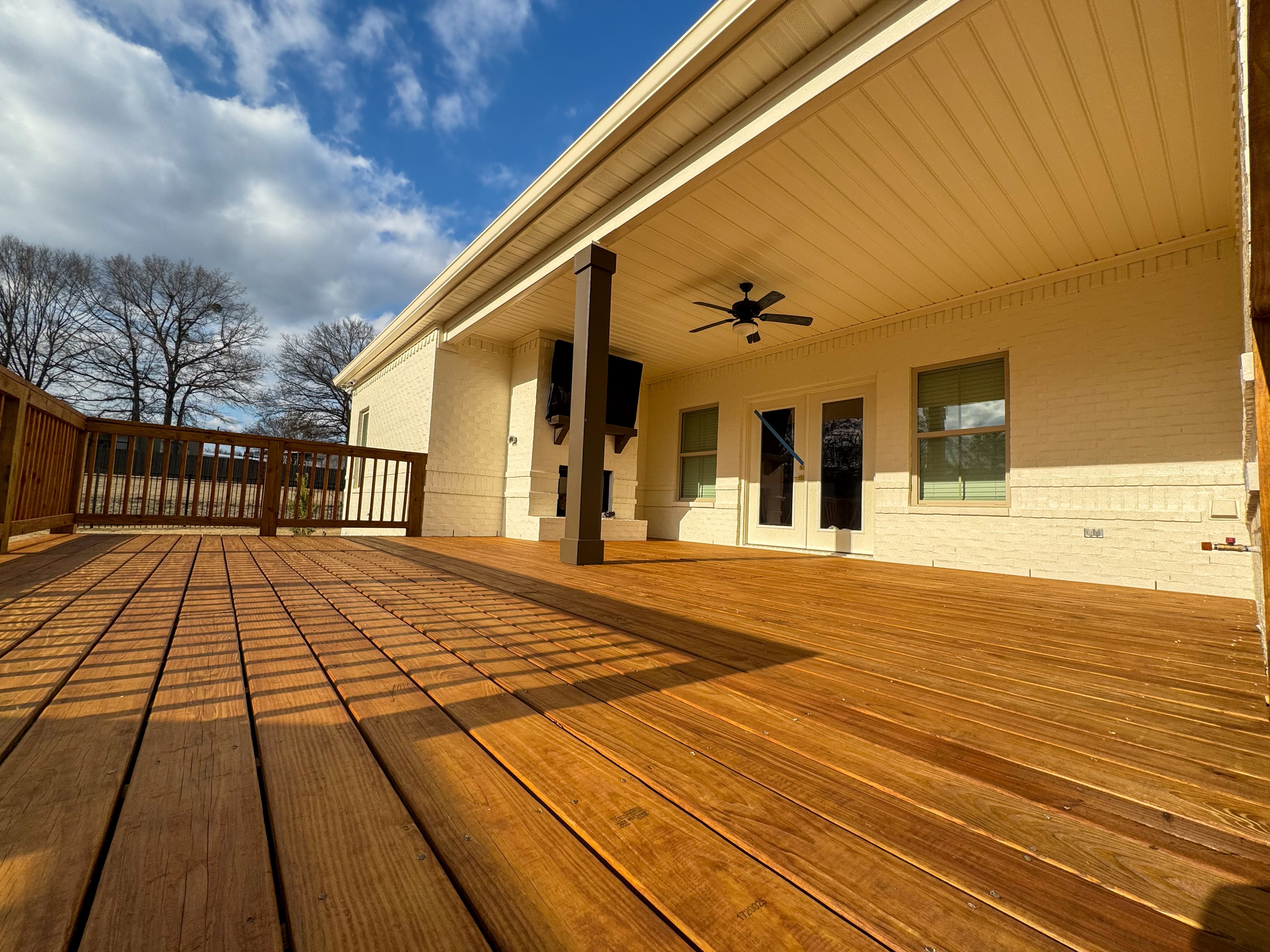 Stained deck and covered porch