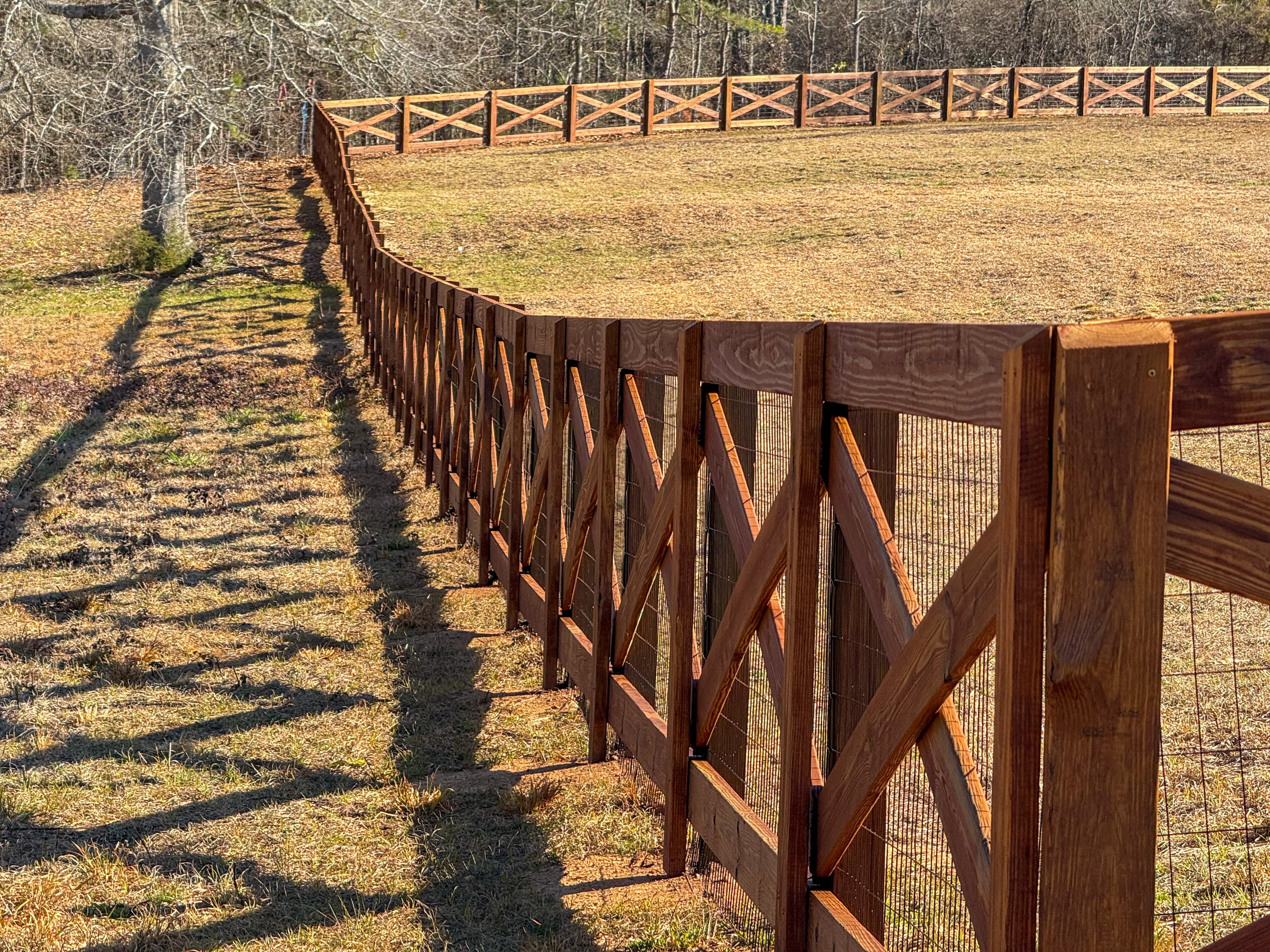 Stained estate fence