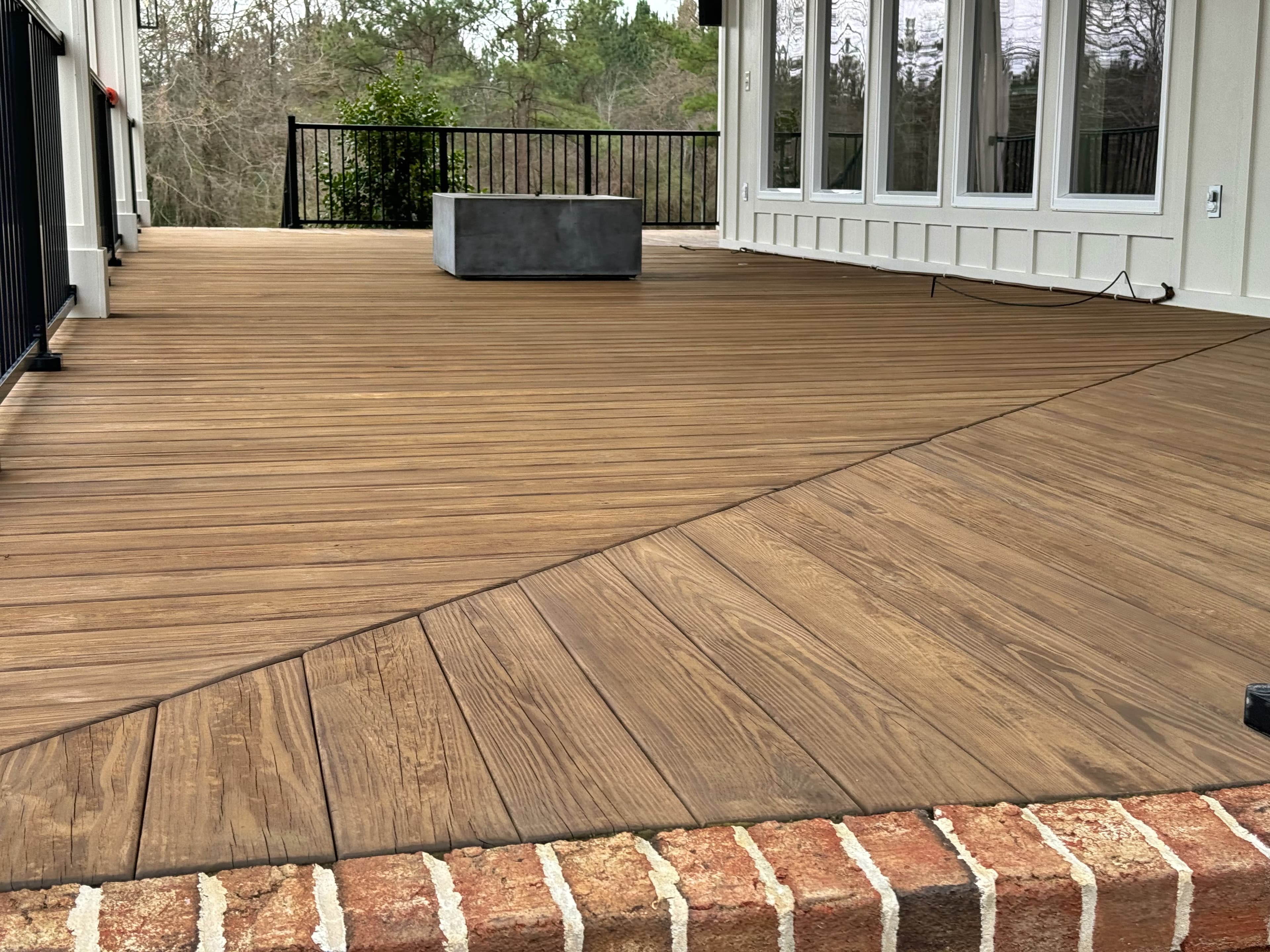 Stained deck surface