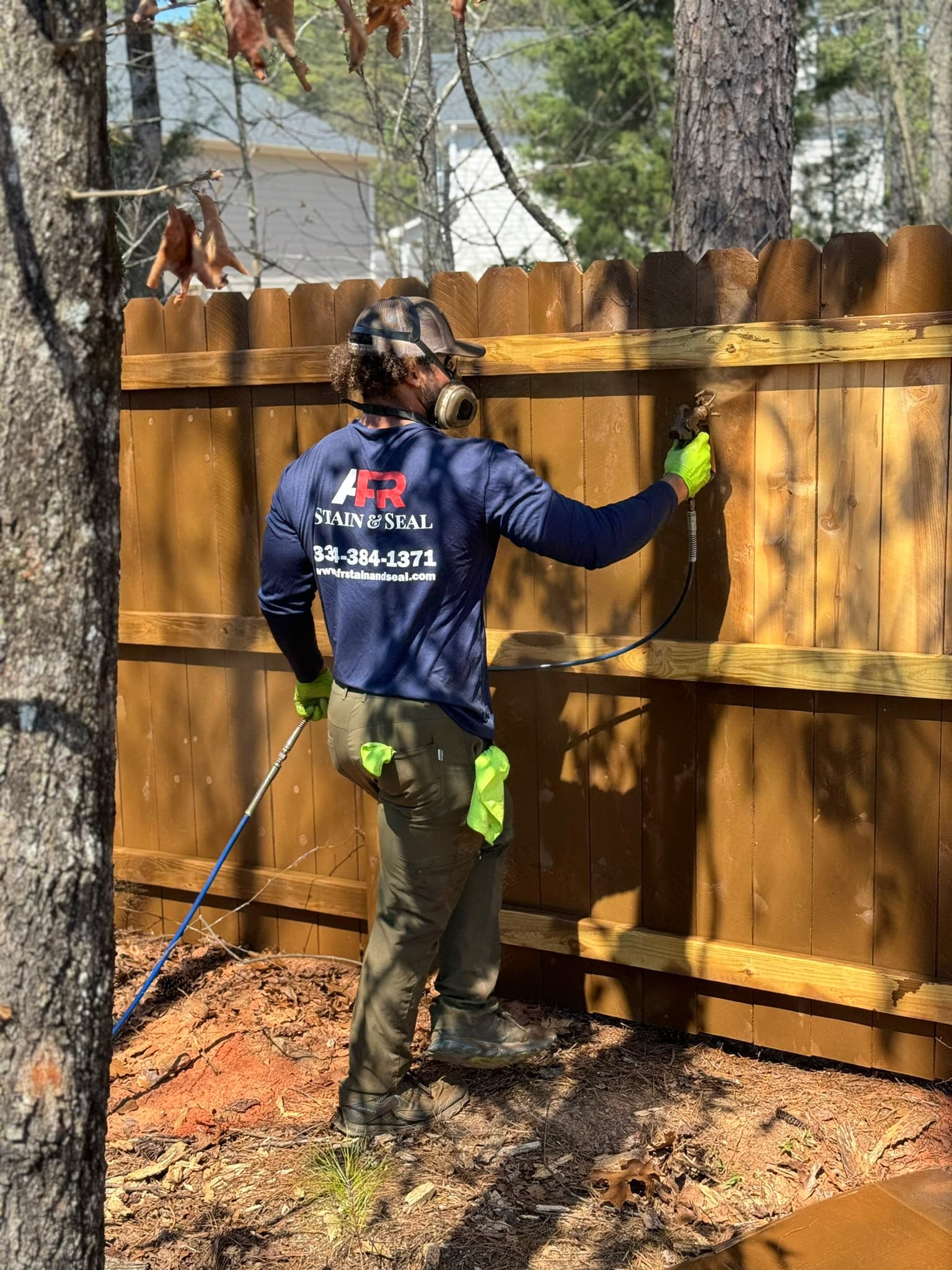 Staining in progress