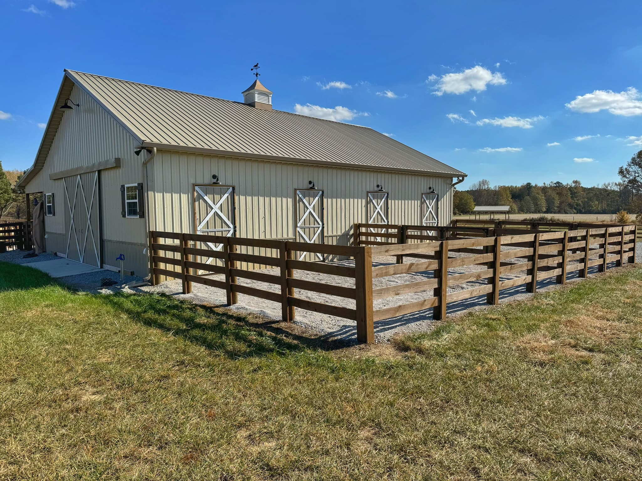 Stained ranch fence