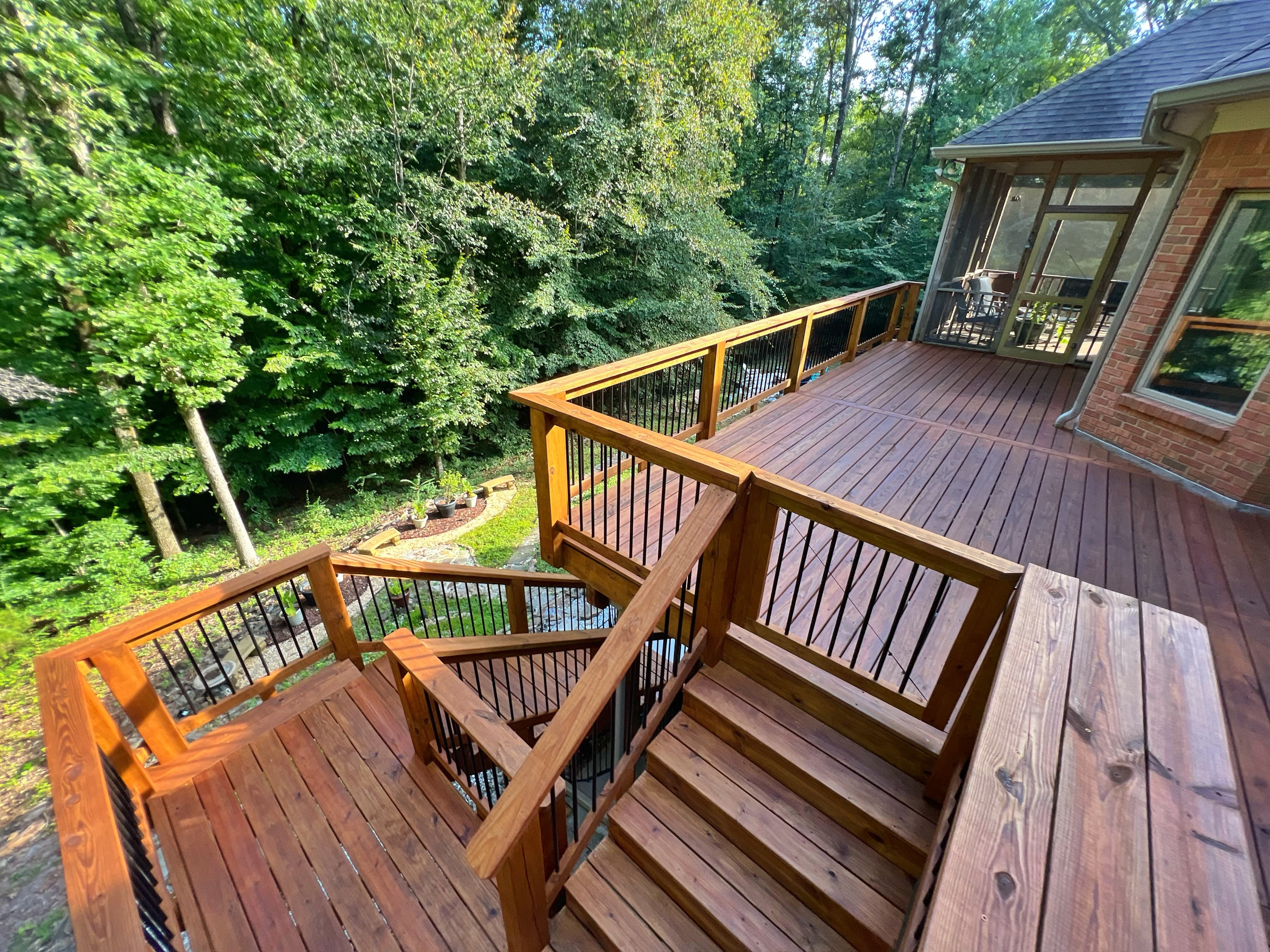 Stained multi-level deck