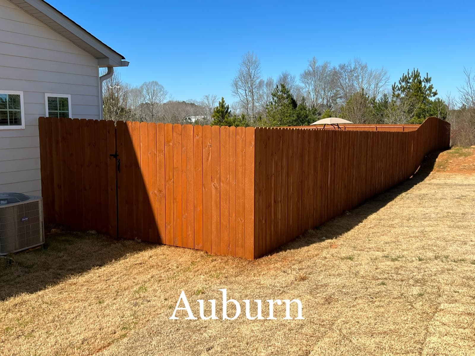 Privacy fence stained in Auburn