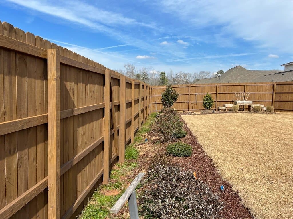 Privacy fence stained in Barnwood