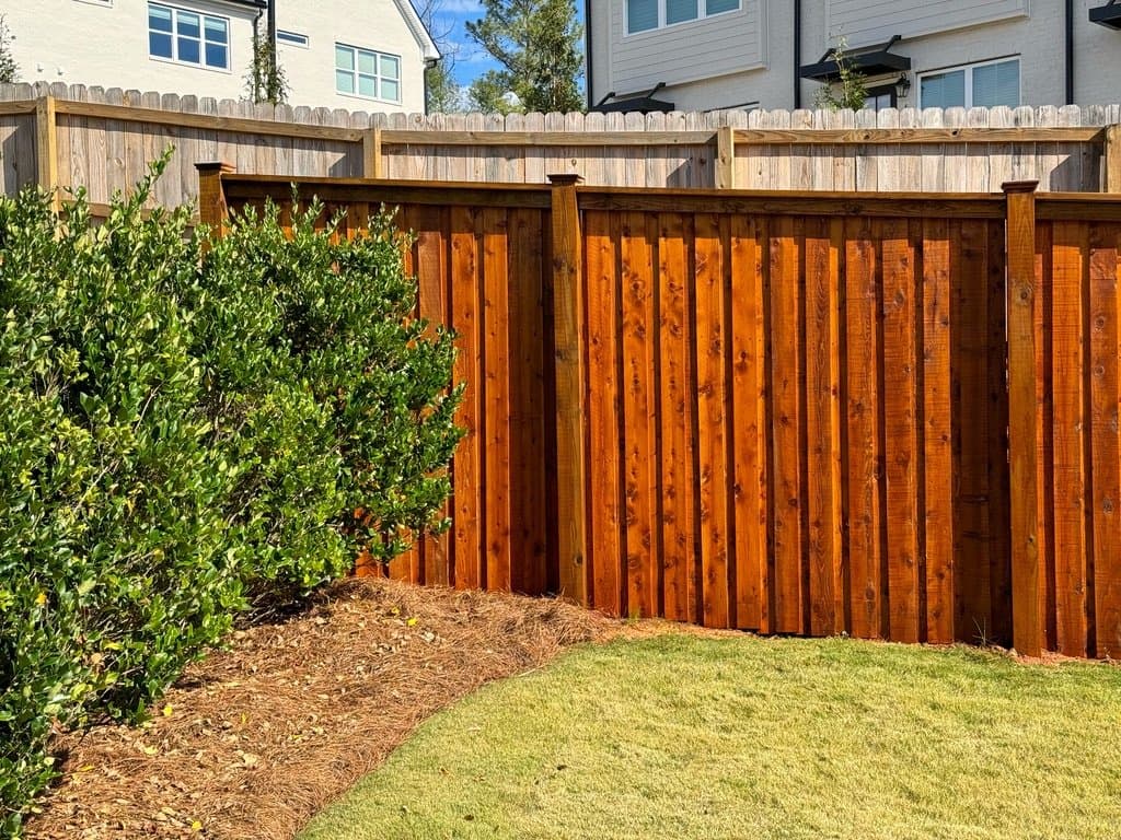 Privacy fence stained in Cedar