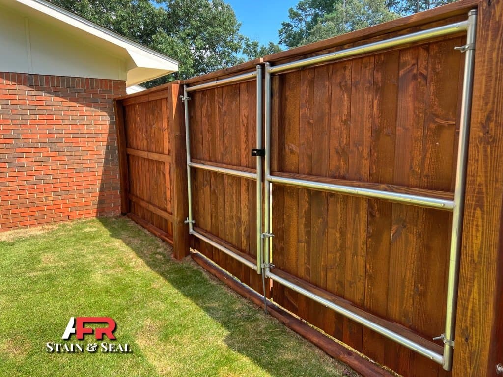 Double gate stained in Chestnut
