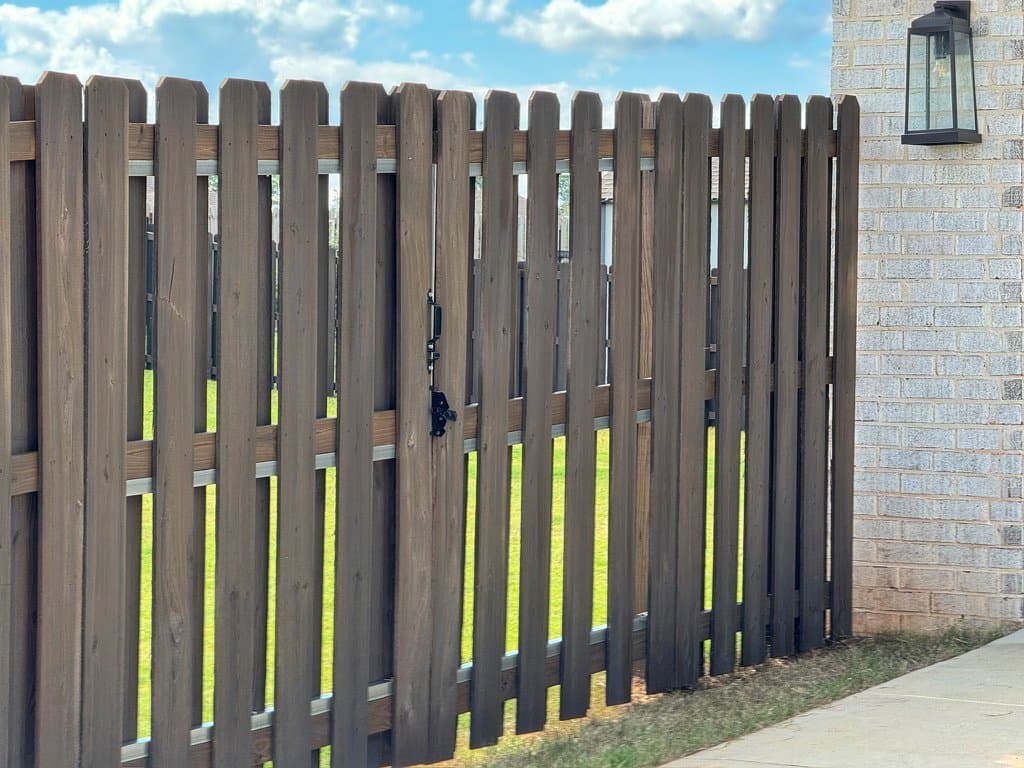 Fence gate stained in Chocolate