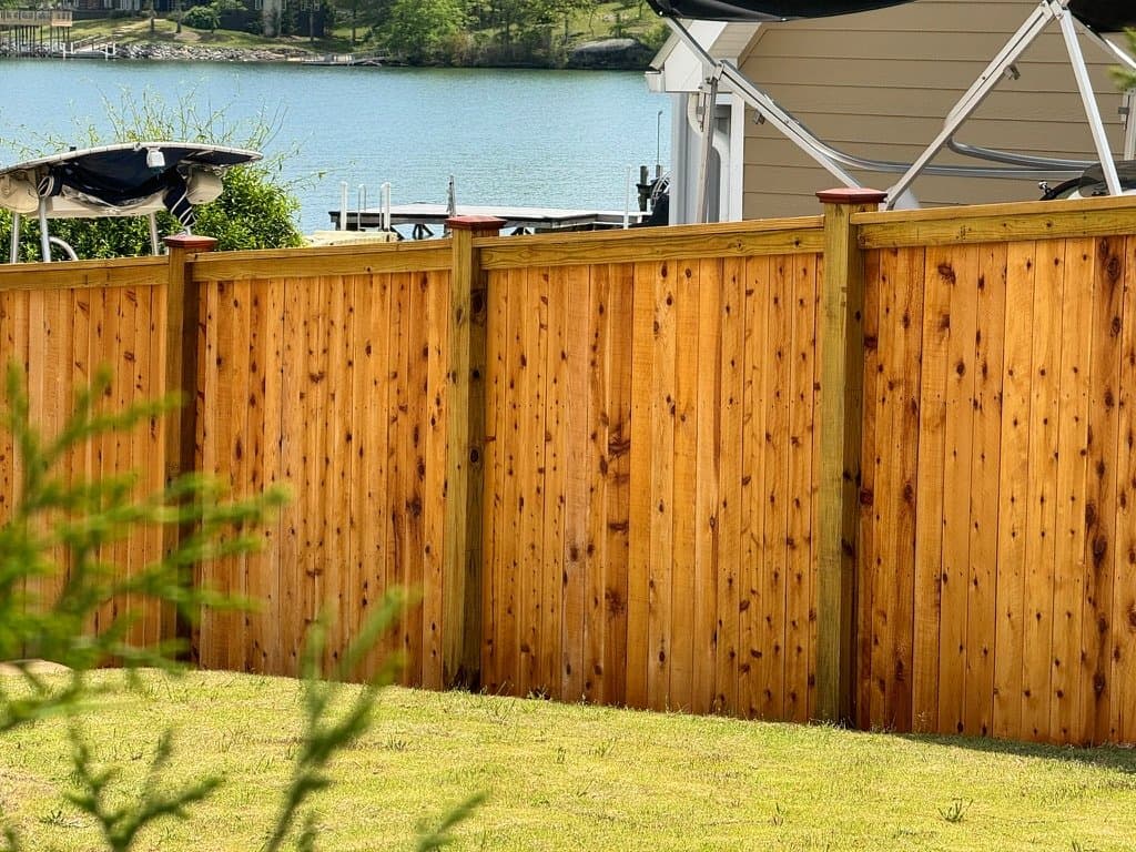 Lakeside fence sealed with Clear coat