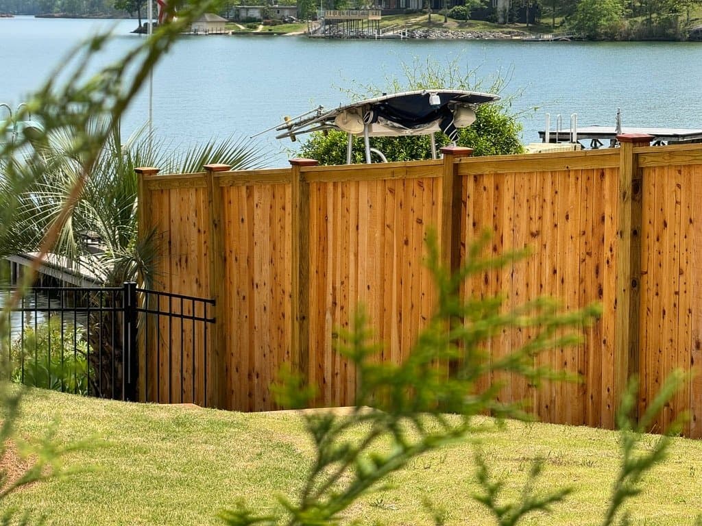 Lakeside fence sealed with Clear coat
