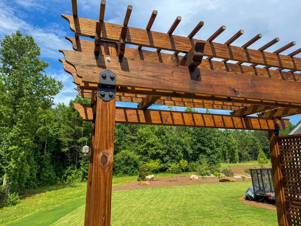Pergola stained in Pecan