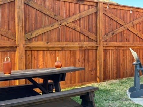 Double gate stained in Pecan