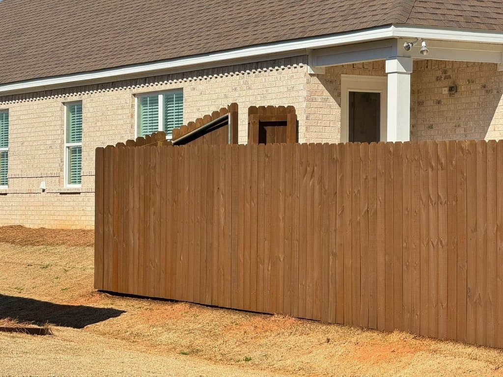 Privacy fence stained in Sable