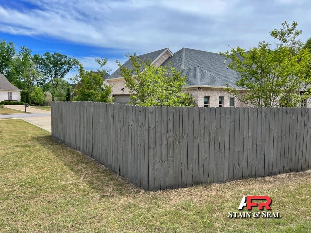 Privacy fence stained in Slate