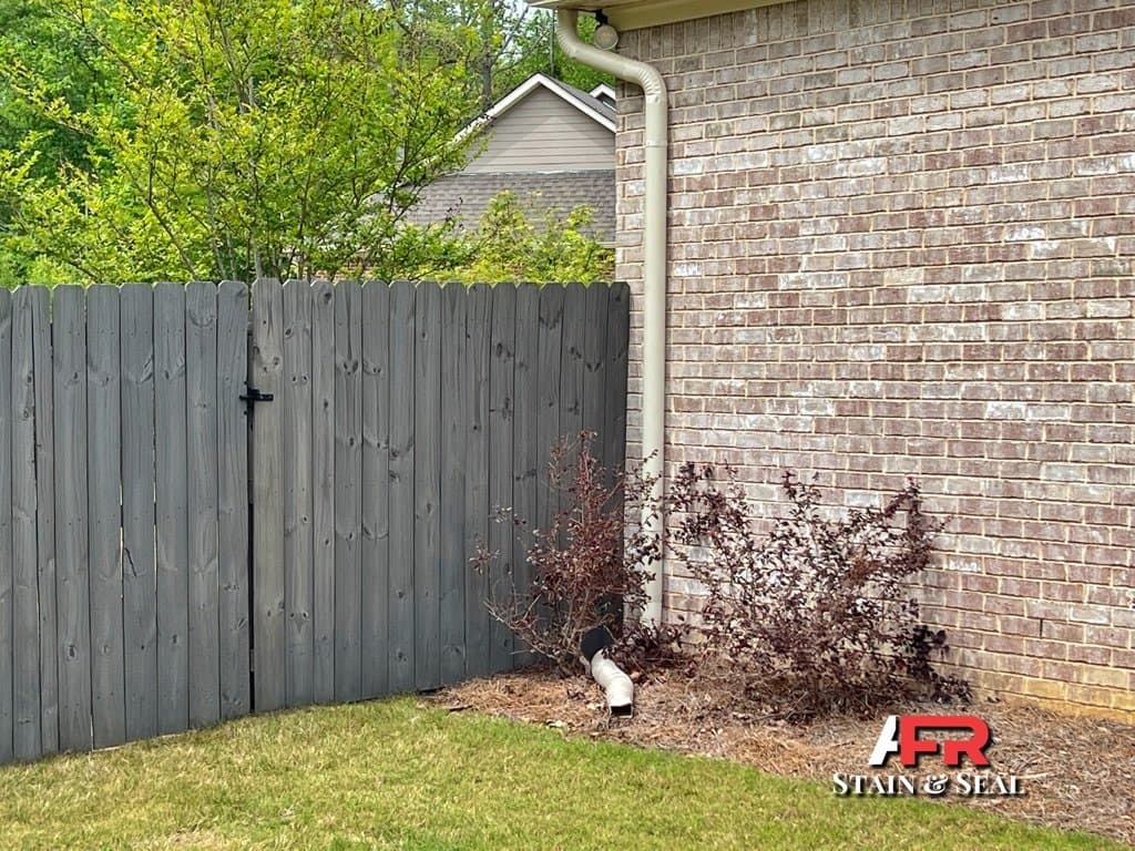 Fence gate stained in Slate