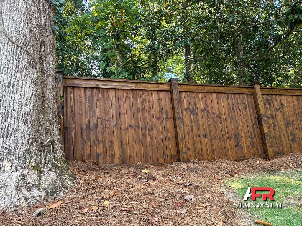 Privacy fence stained in Walnut
